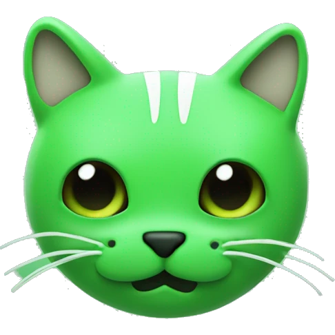 green microorganims shaped like a very filine cat emoji