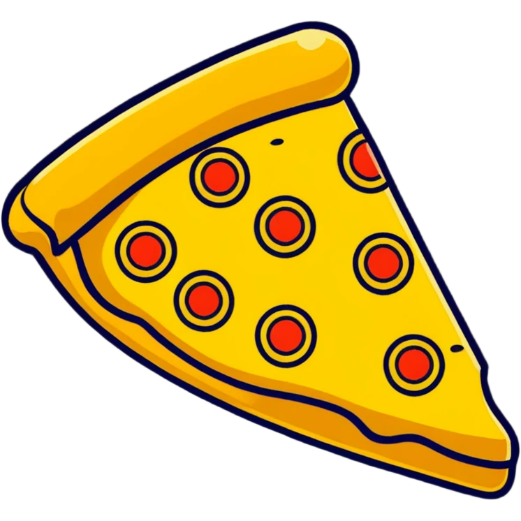 shiny golden pizza slice with gold toppings emoji