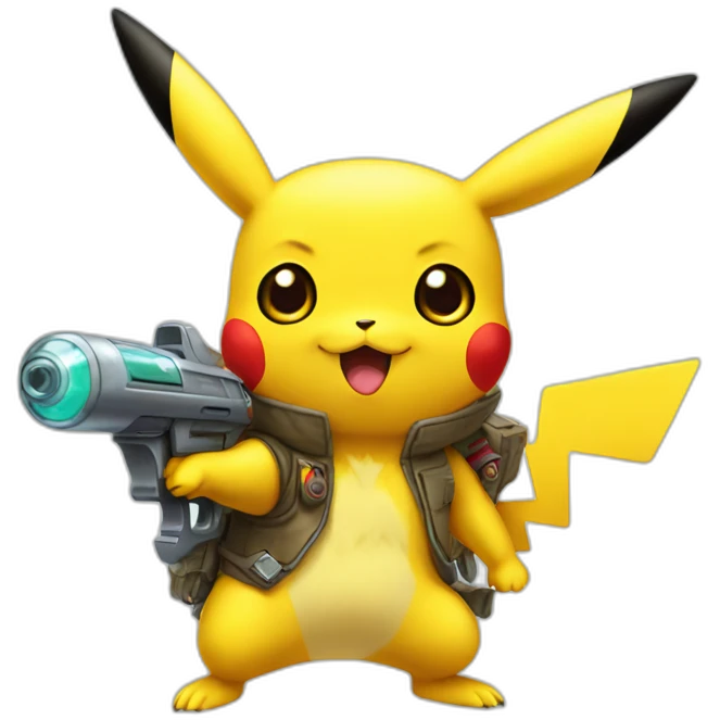 pikachu with raygun emoji