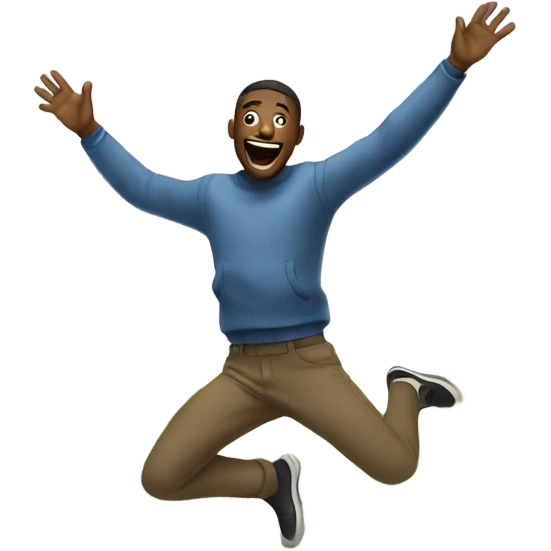Man jumping in the garden emoji