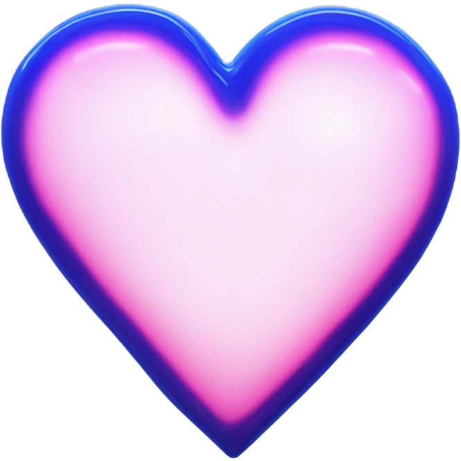 Neon glass cobalt heart  emoji