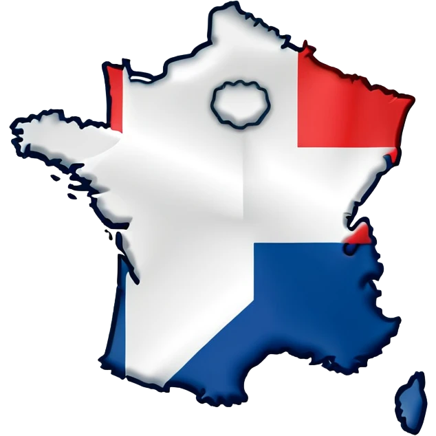 France country map with flag colors emoji
