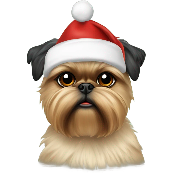 brussels Griffon Christmas hat  emoji