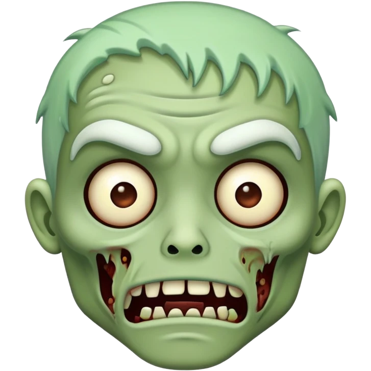 zombie cartoon face with white outline emoji