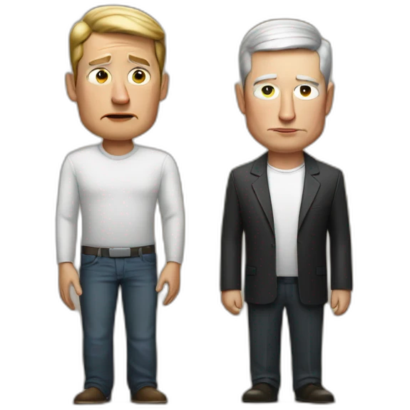 Sad Tim Cook and mad Elon Musk emoji