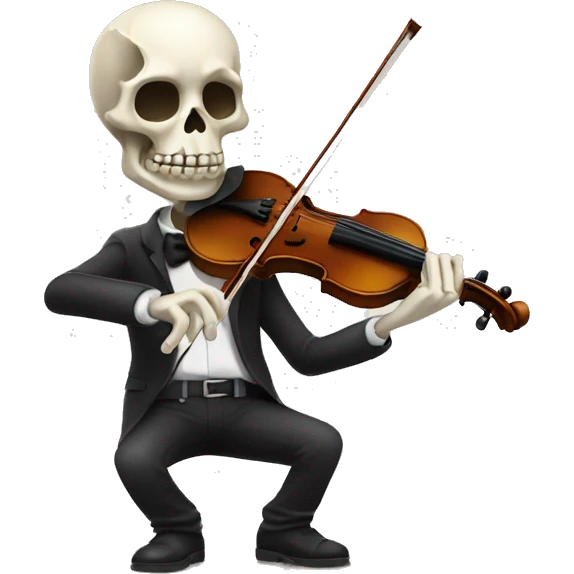 Skull Emoji playing the Violin emoji