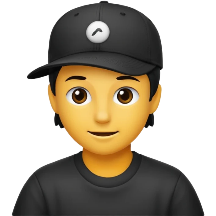baseball hat in black emoji