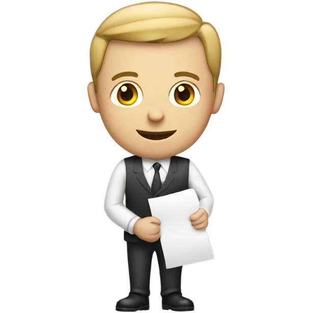 White man holding a resume emoji
