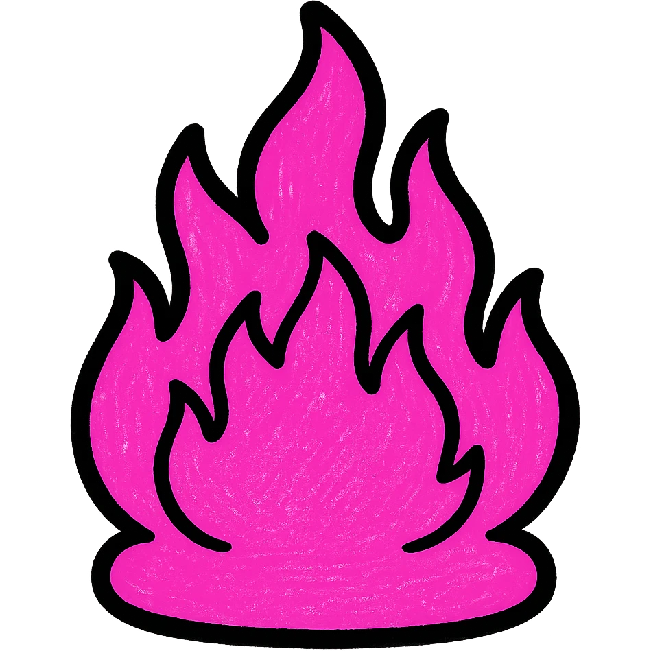 light pink fire, stylized, soft edges, no text emoji