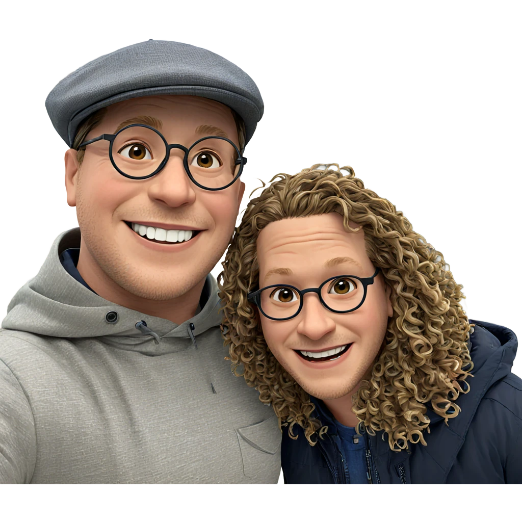 happy boys with glasses emoji
