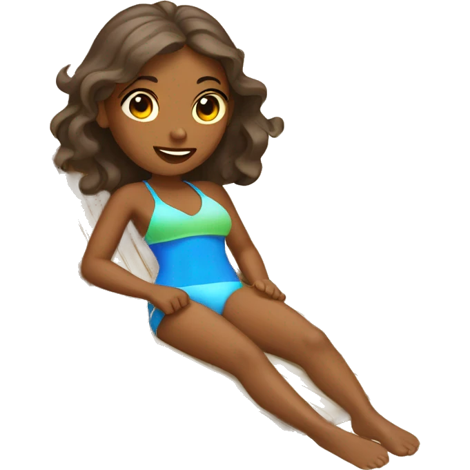 girl tanning at the beach  emoji
