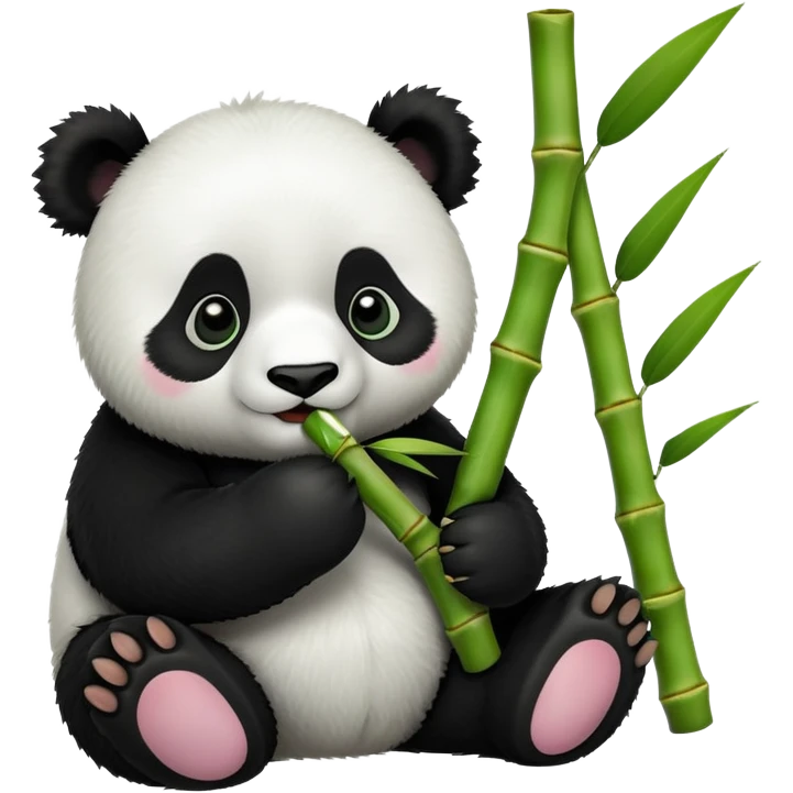 panda eating bamboo emoji