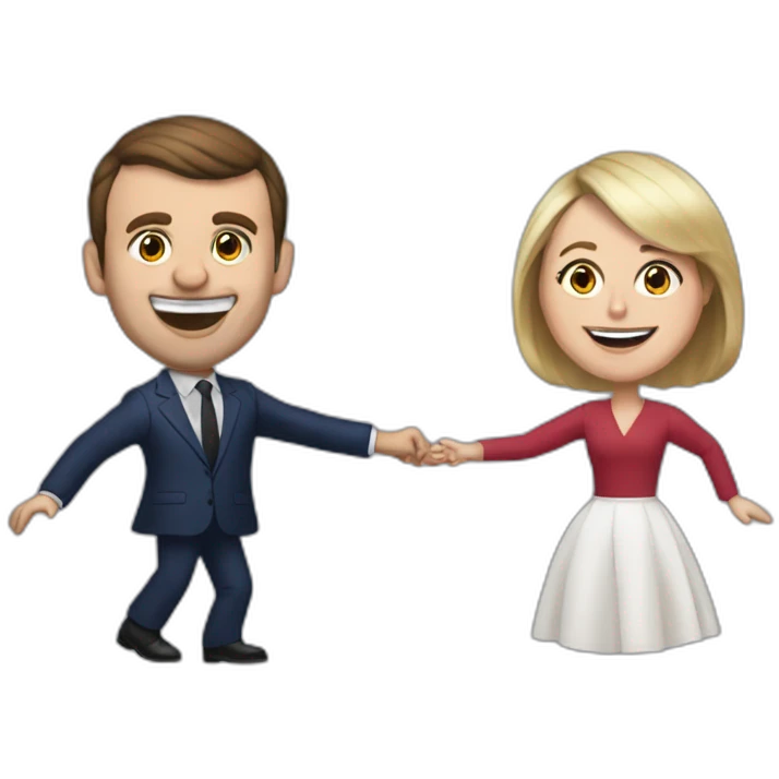 emanuel macron qui danse avec elisabeth borne emoji