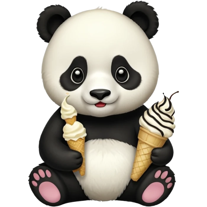 Panda eating ice cream emoji
