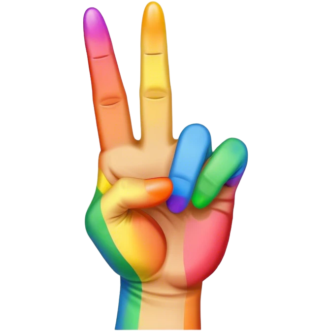 Rainbow middle finger flipping off emoji
