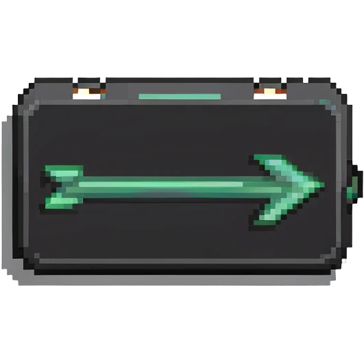 pixel art MORE button with arrow emoji