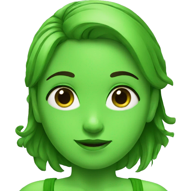 Green girl emoji