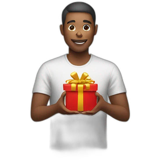 A person giving a gift emoji