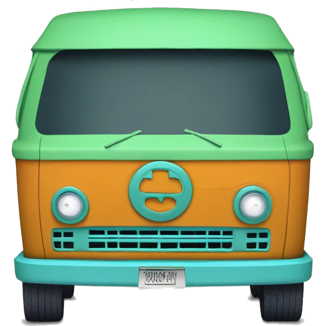 Detailed Papercraft Scooby Doo mystery machine chevy van emoji