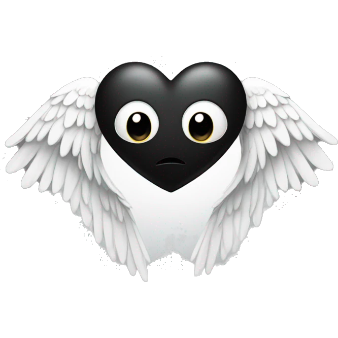black heart with angel wings emoji
