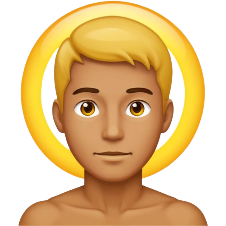 A man with no shirt and oura surrounding him like goku emoji