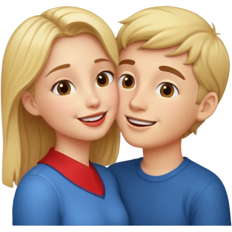 Girl and boy kissing emoji