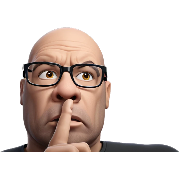 thoughtful bald man with glasses emoji