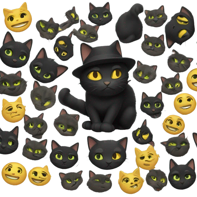 Un chat noir  emoji