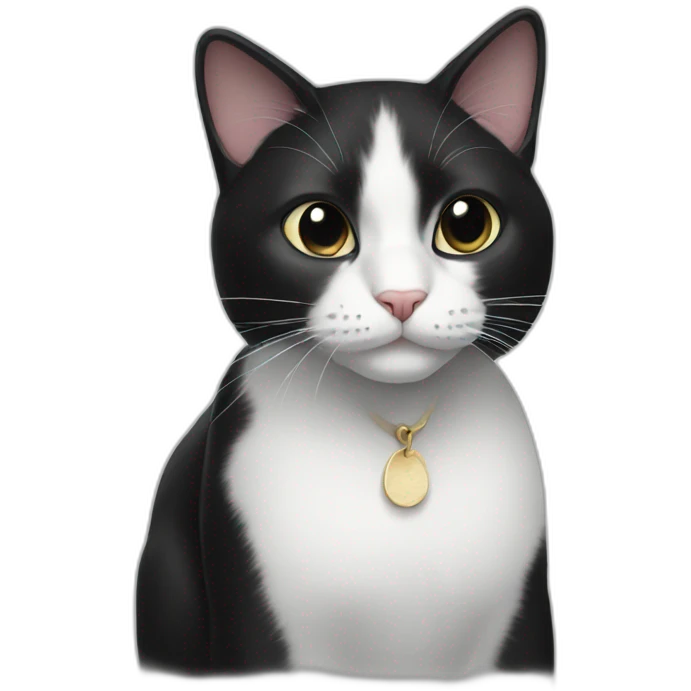 Black white cat emoji