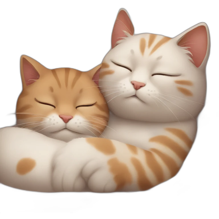 Two cats cute sleeping emoji