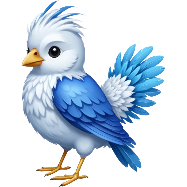 vhite and blue feathered bird emoji