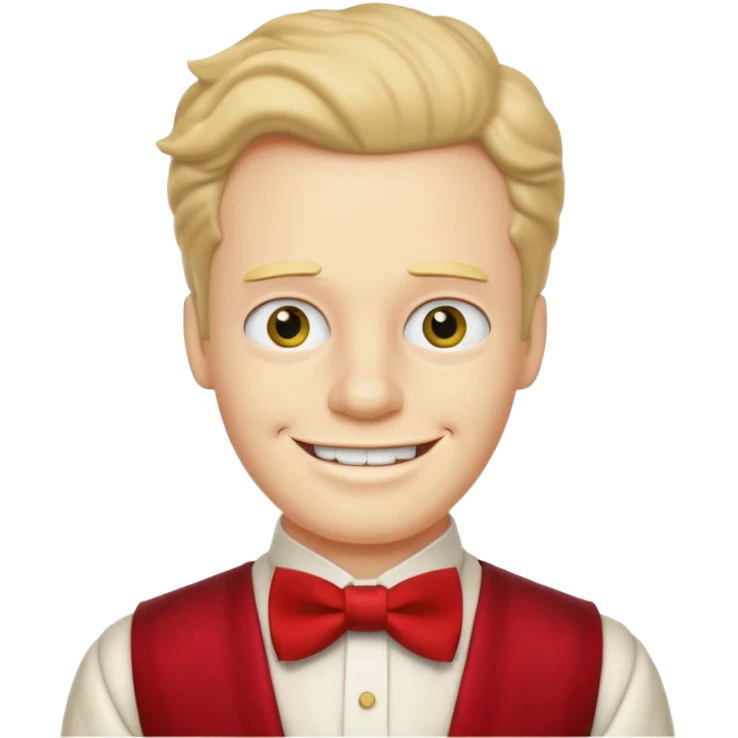 simpson guy, wearing Roman royal ancient custome, red bow tie emoji