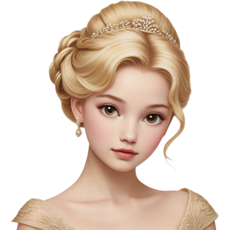 Cinematic Realistic Cinderella Portrait, depicted with lifelike skin texture, subtle rosy undertones, and soft natural lighting that enhances the gentle contours of her face. Her intricately detailed golden blonde hair is elegantly styled in an updo, with delicate wisps framing her face for added realism. Her deep, expressive blue eyes radiate warmth and sincerity, reflecting a quiet resilience and grace. She is dressed in her iconic ball gown, the fabric shimmering with intricate embroidery and fine translucent layers that catch the light beautifully. The soft sheen of satin gloves and the delicate sparkle of a glass-like slipper peeking from beneath her dress add a touch of magical realism. The portrait features an enchanting glow with a natural, luminous finish, seamlessly blending realism and fairytale charm to evoke a sense of depth, elegance, and timeless beauty. emoji