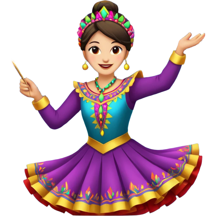 Folkloric Dancer with fireworks  emoji