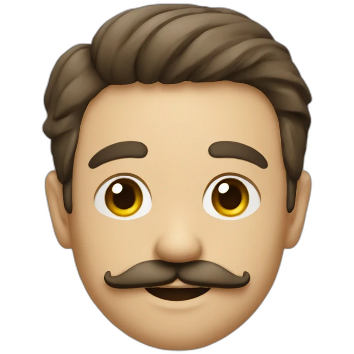 Homme avec une moustache carré  emoji