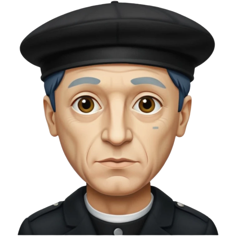 Pablo Picasso wear black berret hat emoji