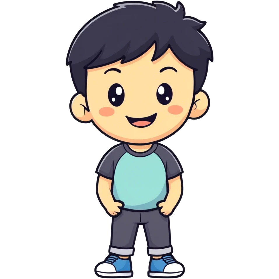 smiling boy with black hair emoji