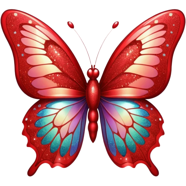 red glitter butterfly emoji