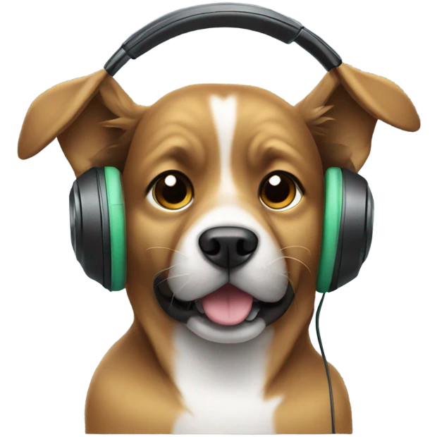 Dog with headphones  emoji