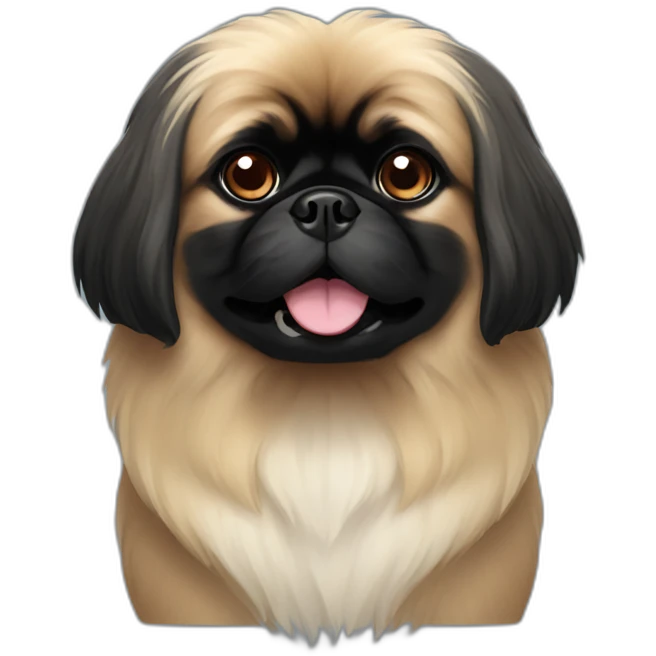 Black face Pekingese emoji