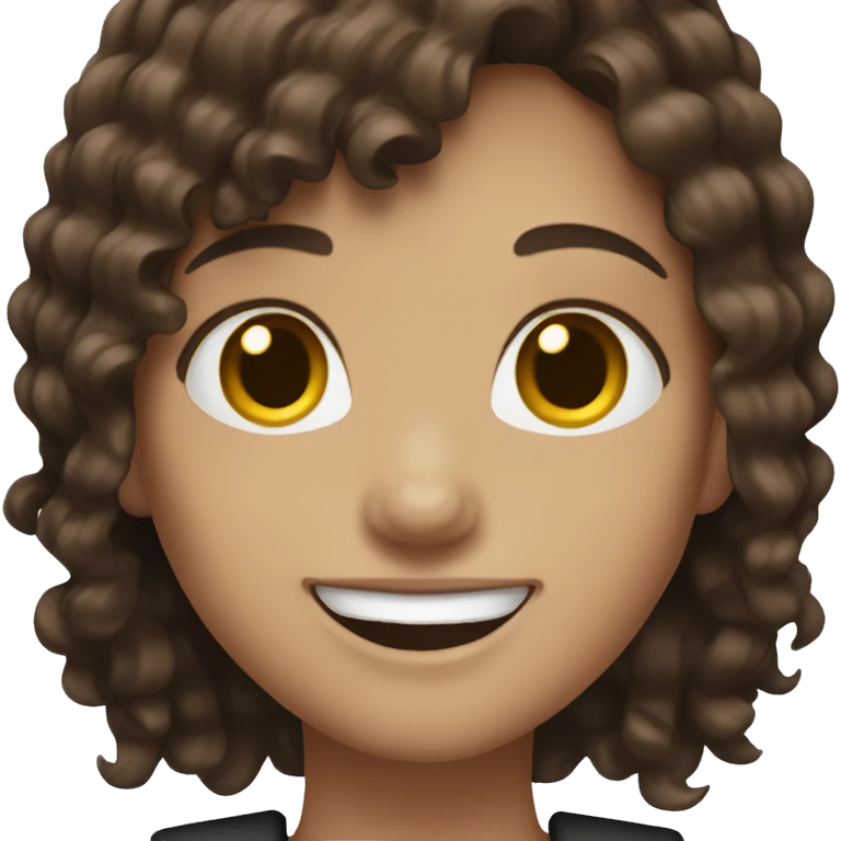 Girl with brown hair black onyx smiling and braces  emoji