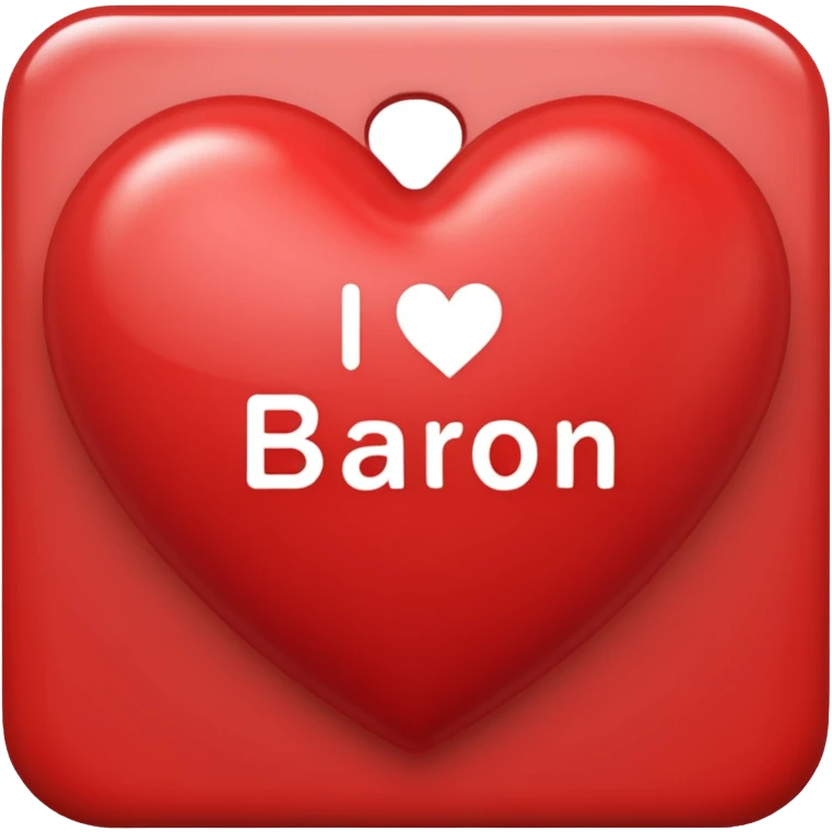 a heart thats say "I heart Baron" emoji
