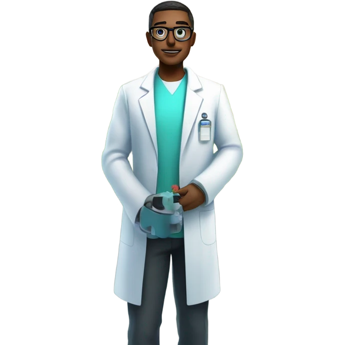 biotech engineer, plants, cyberpunk scientist, lab coat, cyborg emoji