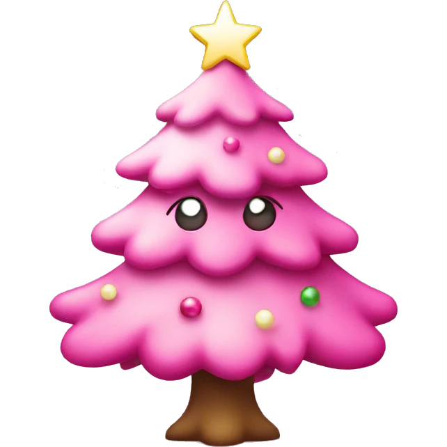 Cute christmas tree with pink decoration  emoji