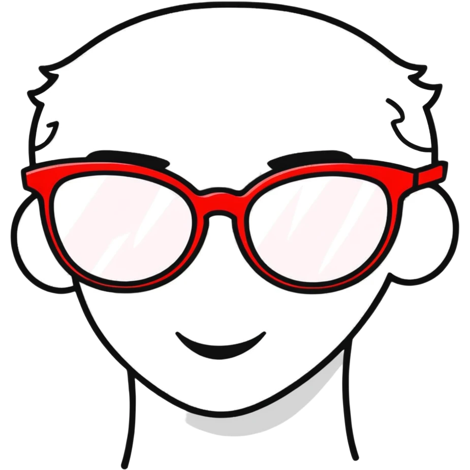 face with red glasses emoji
