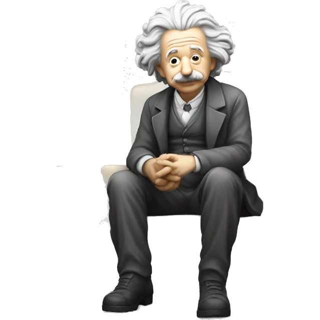 sitting philosopher-statue as albert einstein and blessing emoji
