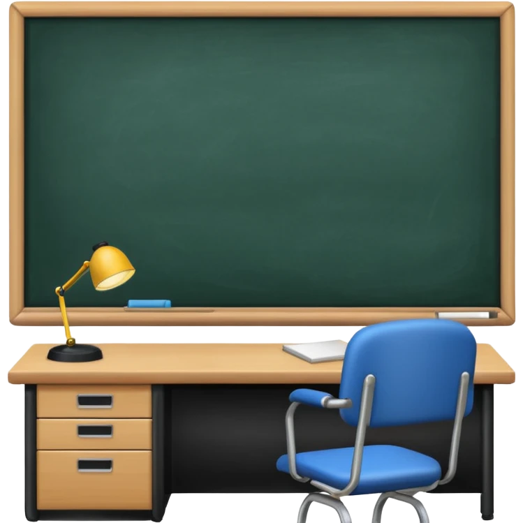 Classroom with desk and blackboard emoji