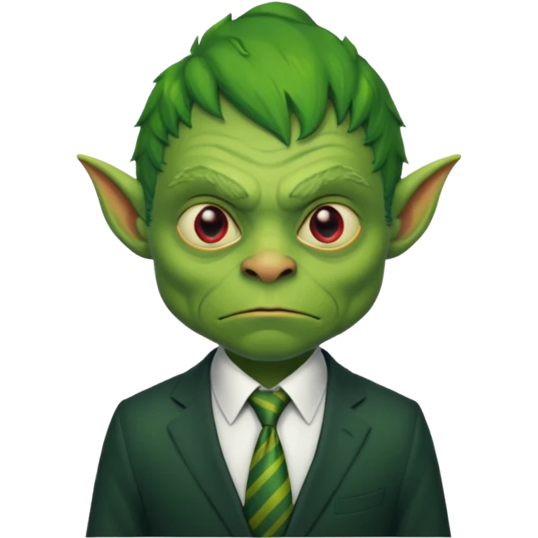 goblin with tie, business emoji