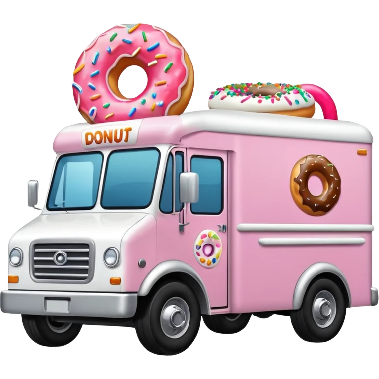 big donut truck with donut decals, frosting decals and sprinkle decals emoji