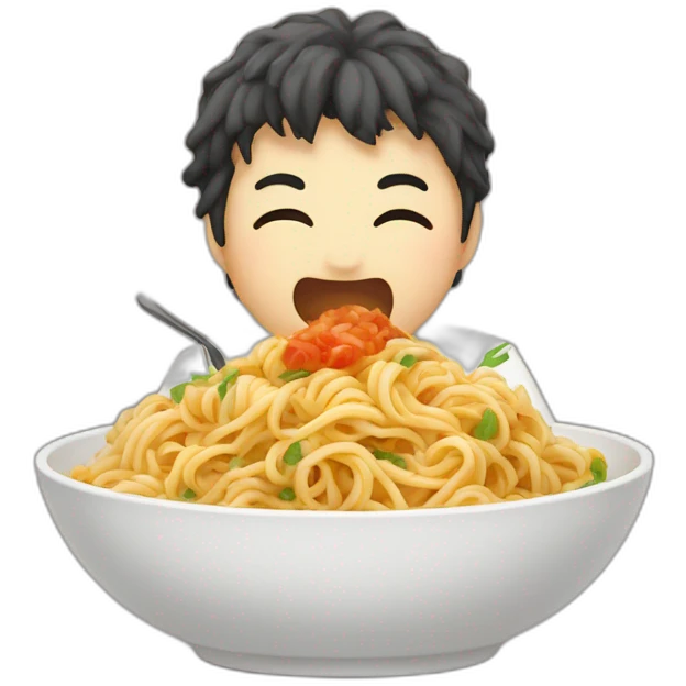 Igano Kabamaru eating pasta emoji